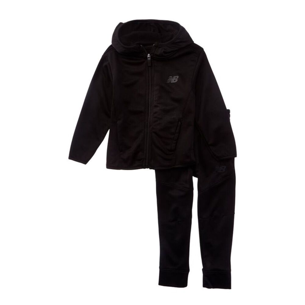 New Balance Boys  2Pc Tech Fleece Jacket & Pant Set, Black